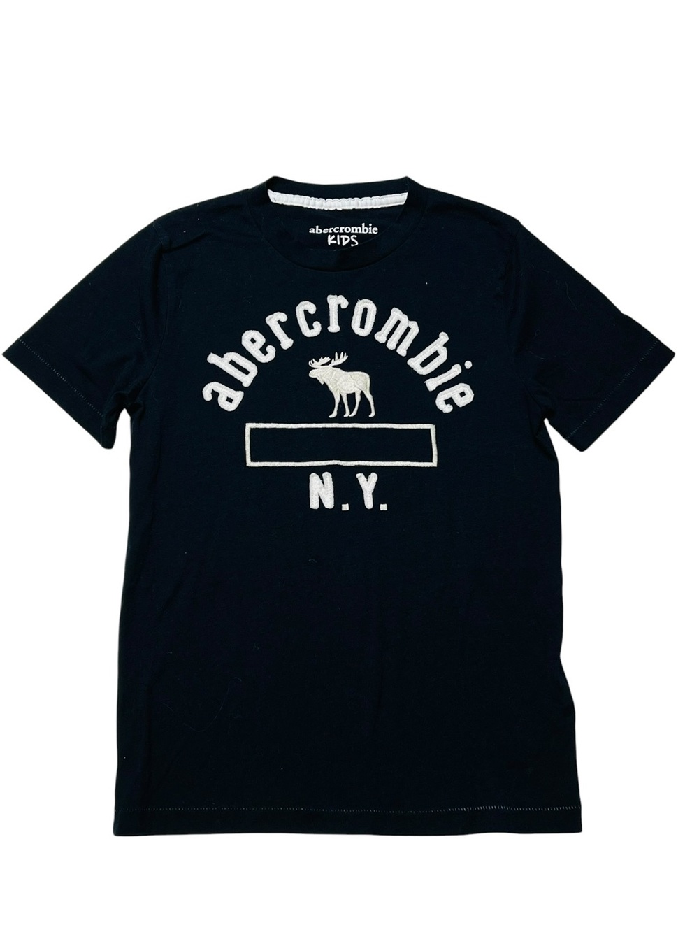 abercrombie‎ kids Navy and White Logo Short Sleeve Tee boys 10 Y